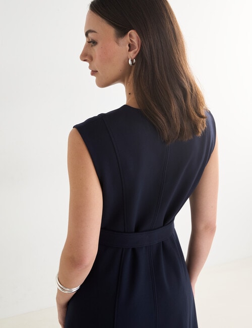 Oliver Black Sleeveless Ponte Dress, Midnight product photo View 07 L