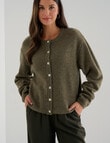Whistle Drop Shoulder Cardigan, Khaki product photo View 04 S