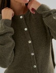 Whistle Drop Shoulder Cardigan, Khaki product photo View 05 S