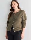 Whistle Drop Shoulder Cardigan, Khaki product photo View 12 S