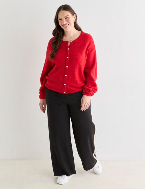 Whistle Drop Shoulder Cardigan, Cherry product photo View 13 L