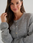 Whistle Drop Shoulder Cardigan, Silver Marle product photo