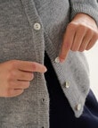 Whistle Drop Shoulder Cardigan, Silver Marle product photo View 05 S