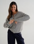 Whistle Drop Shoulder Cardigan, Silver Marle product photo View 06 S
