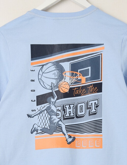 Sleep Squad Basket ball Knit Long PJ Set, Blue, 8-16 product photo View 04 L