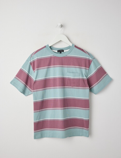 No Issue Block Stripe Short Sleeve Tee, Mint product photo