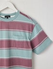No Issue Block Stripe Short Sleeve Tee, Mint product photo View 02 S