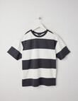 No Issue Block Stripe Short Sleeve Tee, Charcoal product photo