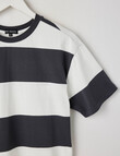 No Issue Block Stripe Short Sleeve Tee, Charcoal product photo View 02 S