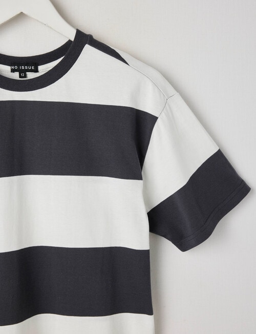 No Issue Block Stripe Short Sleeve Tee, Charcoal product photo View 02 L