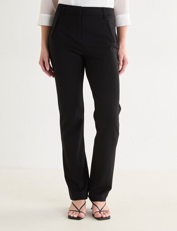 Oliver Black Tailored Straight Leg Ponte Shorter Length Pant, Black product photo