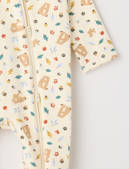 Teeny Weeny Sleep Fleece Woodlands Bear Sleepsuit product photo View 02 L
