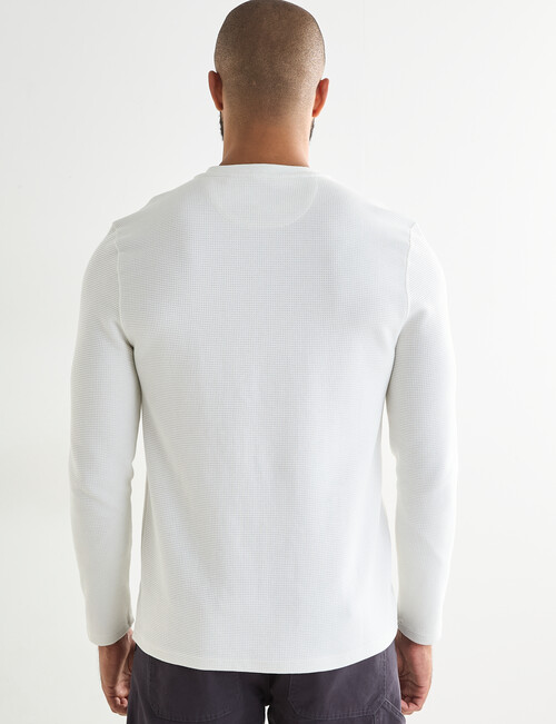 Gasoline Waffle Henley Long Sleeve Tee, Vintage White product photo View 02 L