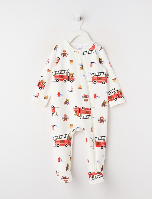 Teeny Weeny Sleep Fleece Fire Engine Sleepsuit product photo