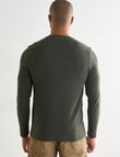 Gasoline Waffle Henley Long Sleeve Tee, Dark Khaki product photo View 02 S