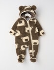 Teeny Weeny Sleep Sherpa Bear Hooded Pramsuit product photo