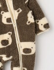 Teeny Weeny Sleep Sherpa Bear Hooded Pramsuit product photo View 02 S