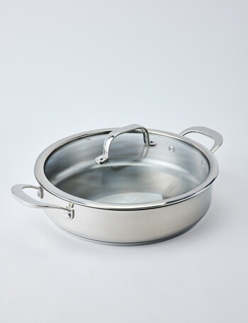Stevens Titan Stainless Steel Saute Pan with Lid, 28cm product photo