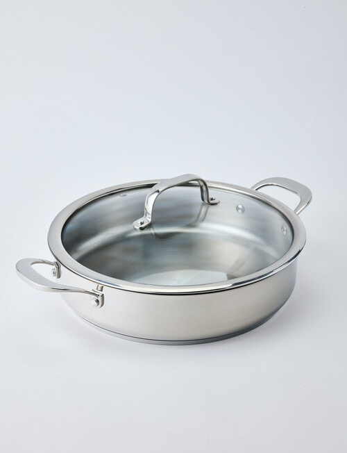 Stevens Titan Stainless Steel Saute Pan with Lid, 28cm product photo