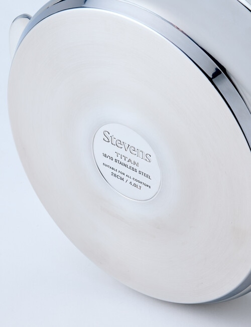 Stevens Titan Stainless Steel Saute Pan with Lid, 28cm product photo View 02 L
