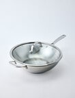 Stevens Titan Stainless Steel Wok with Lid, 30cm product photo
