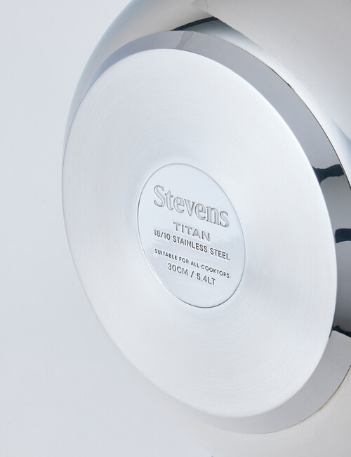 Stevens Titan Stainless Steel Wok with Lid, 30cm product photo View 02 L