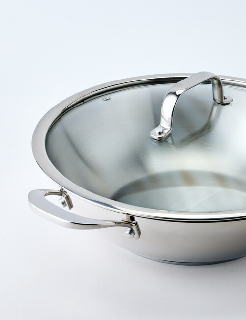 Stevens Titan Stainless Steel Wok with Lid, 30cm product photo View 03 L