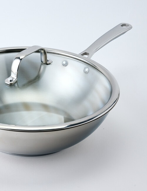 Stevens Titan Stainless Steel Wok with Lid, 30cm product photo View 05 L