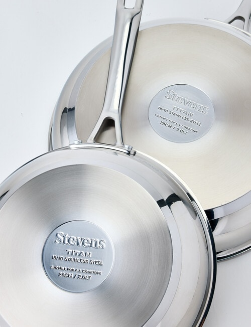 Stevens Titan Stainless Steel Frypan, 2 Piece Set, 24 & 28cm product photo View 02 L