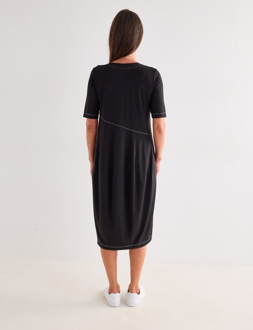 Ella J Short Sleeve Knit Dress, Black product photo View 02 L