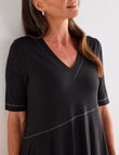Ella J Short Sleeve Knit Dress, Black product photo View 04 S