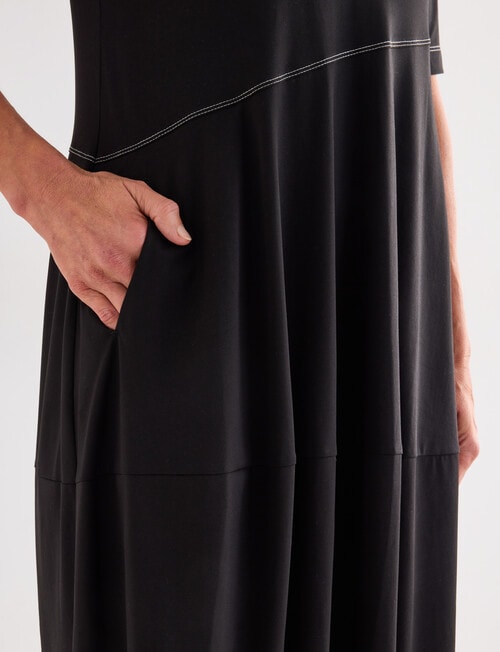 Ella J Short Sleeve Knit Dress, Black product photo View 05 L