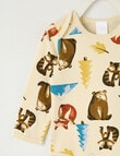 Teeny Weeny Play Time Animal Long Sleeve Body Suit, Cream product photo View 02 S