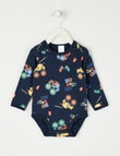 Teeny Weeny Play Time Truck Long Sleeve Body Suit, Navy product photo