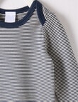 Teeny Weeny Striped Long Sleeve Bodysuit, Navy product photo View 02 S