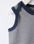 Teeny Weeny Striped Sleeveless Bodysuit, Navy product photo View 02 S
