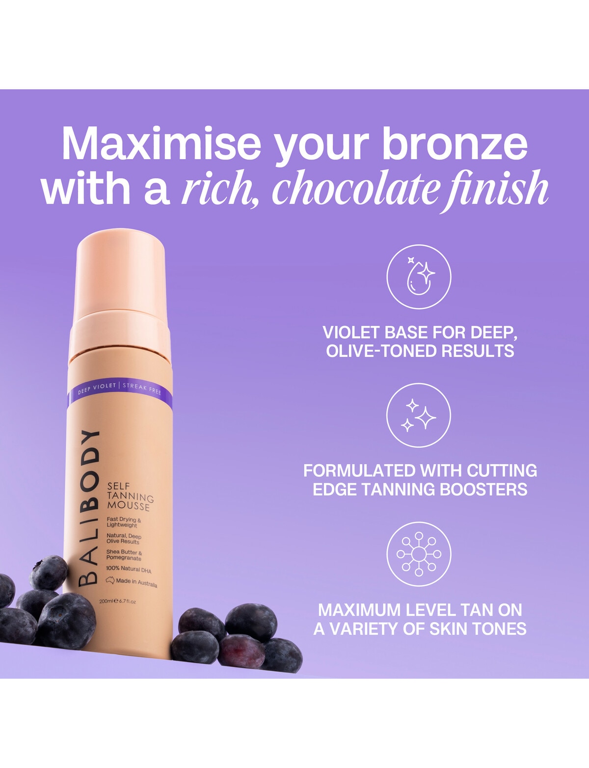 Bali Body Self Tanning Mousse Deep Violet