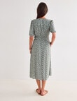 Ella J Elastic Waist Ditsy Dress, Sage product photo View 02 S