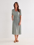 Ella J Elastic Waist Ditsy Dress, Sage product photo View 03 S
