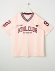Switch Short Sleeve Oversized Sports Jersey, Baby Pink & Berry product photo