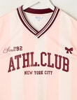 Switch Short Sleeve Oversized Sports Jersey, Baby Pink & Berry product photo View 02 S
