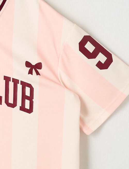 Switch Short Sleeve Oversized Sports Jersey, Baby Pink & Berry product photo View 03 L