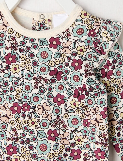 Teeny Weeny Play Time Stretch Cotton Long-Sleeve Bodysuit, Cream product photo View 02 L