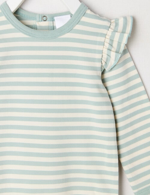 Teeny Weeny Play Time Stretch Cotton Long-Sleeve Bodysuit, Soft Grass product photo View 02 L