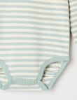 Teeny Weeny Play Time Stretch Cotton Long-Sleeve Bodysuit, Soft Grass product photo View 03 S