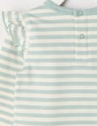 Teeny Weeny Play Time Stretch Cotton Long-Sleeve Bodysuit, Soft Grass product photo View 04 S