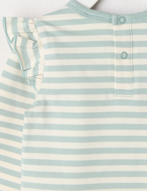 Teeny Weeny Play Time Stretch Cotton Long-Sleeve Bodysuit, Soft Grass product photo View 04 L