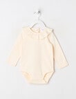 Teeny Weeny Play Time Stretch Cotton Long-Sleeve Bodysuit, Vanilla product photo