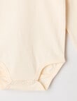 Teeny Weeny Play Time Stretch Cotton Long-Sleeve Bodysuit, Vanilla product photo View 03 S