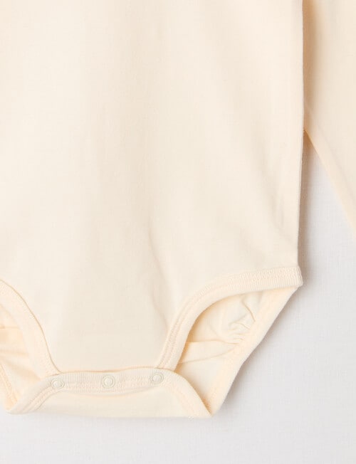 Teeny Weeny Play Time Stretch Cotton Long-Sleeve Bodysuit, Vanilla product photo View 03 L